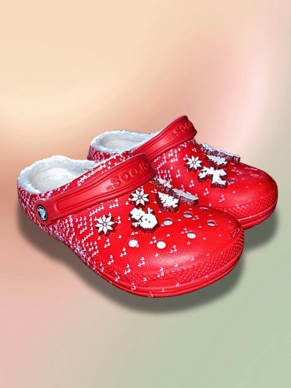 Crocs Classic Fleece Lined Holiday Clogs Women’s Size 6